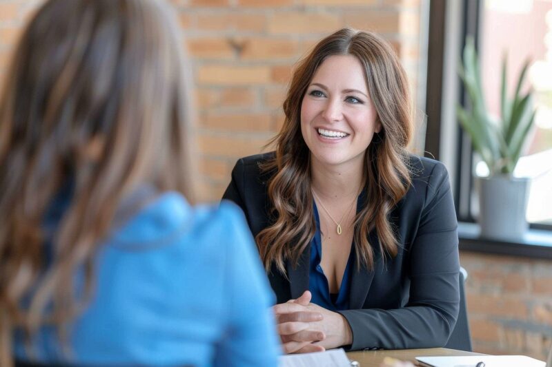 woman, interview, business