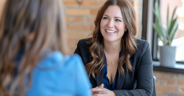 woman, interview, business